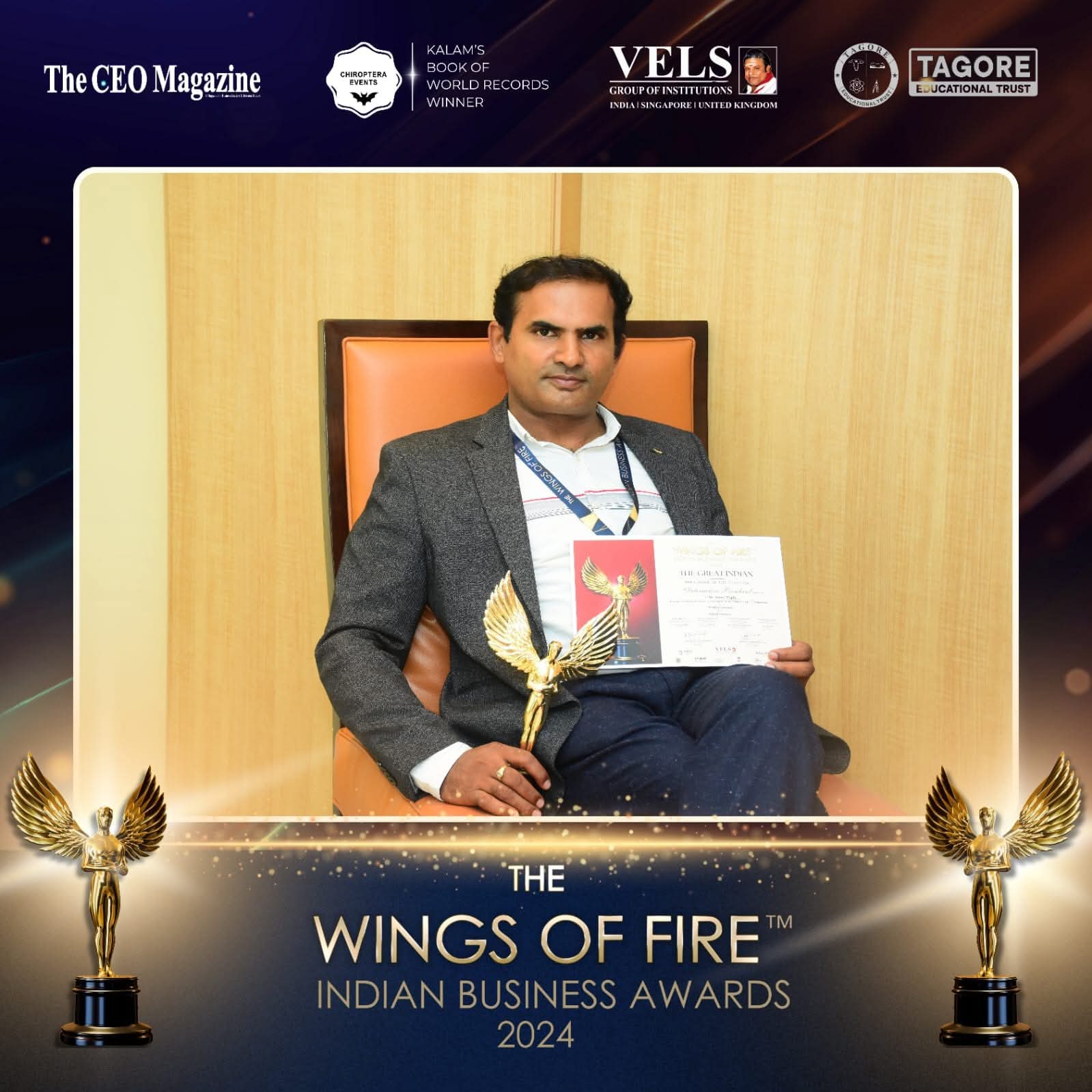 Wings of Fire Indian Business Awards 2024 certificate
