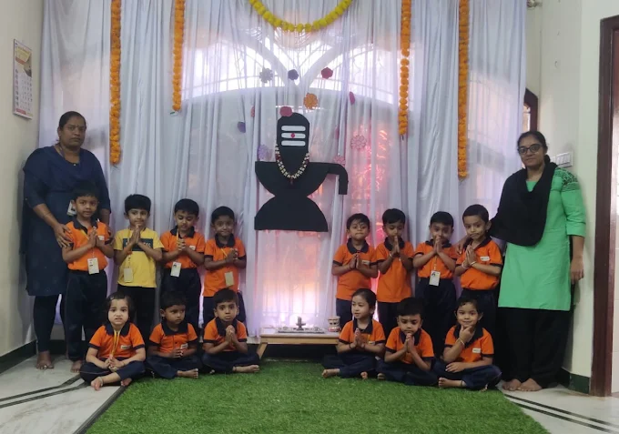 Children during festive prayer celebration