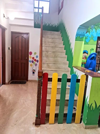 Bright staircase and entryway corridor