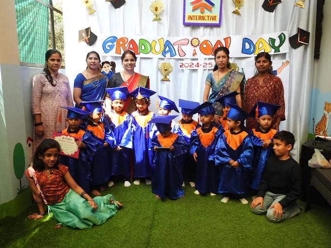 Graduation Day ceremony with teachers and children
