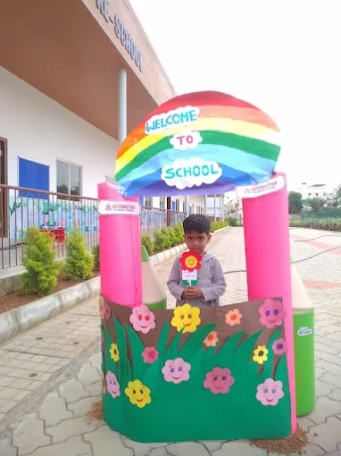 Child at Welcome to School photo booth